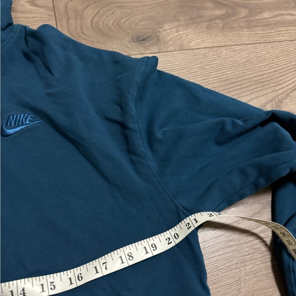 Nike Teal Blue Cropped Sweatshirt Hoodie Women’s Size M - Picture 4 of 7